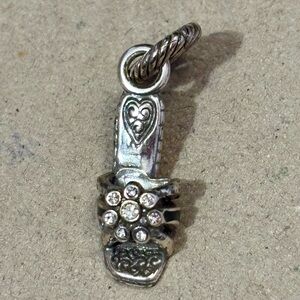 🆕Listing! Brighton High Heel Crystal charm Silver sandal Clear crystals Retired